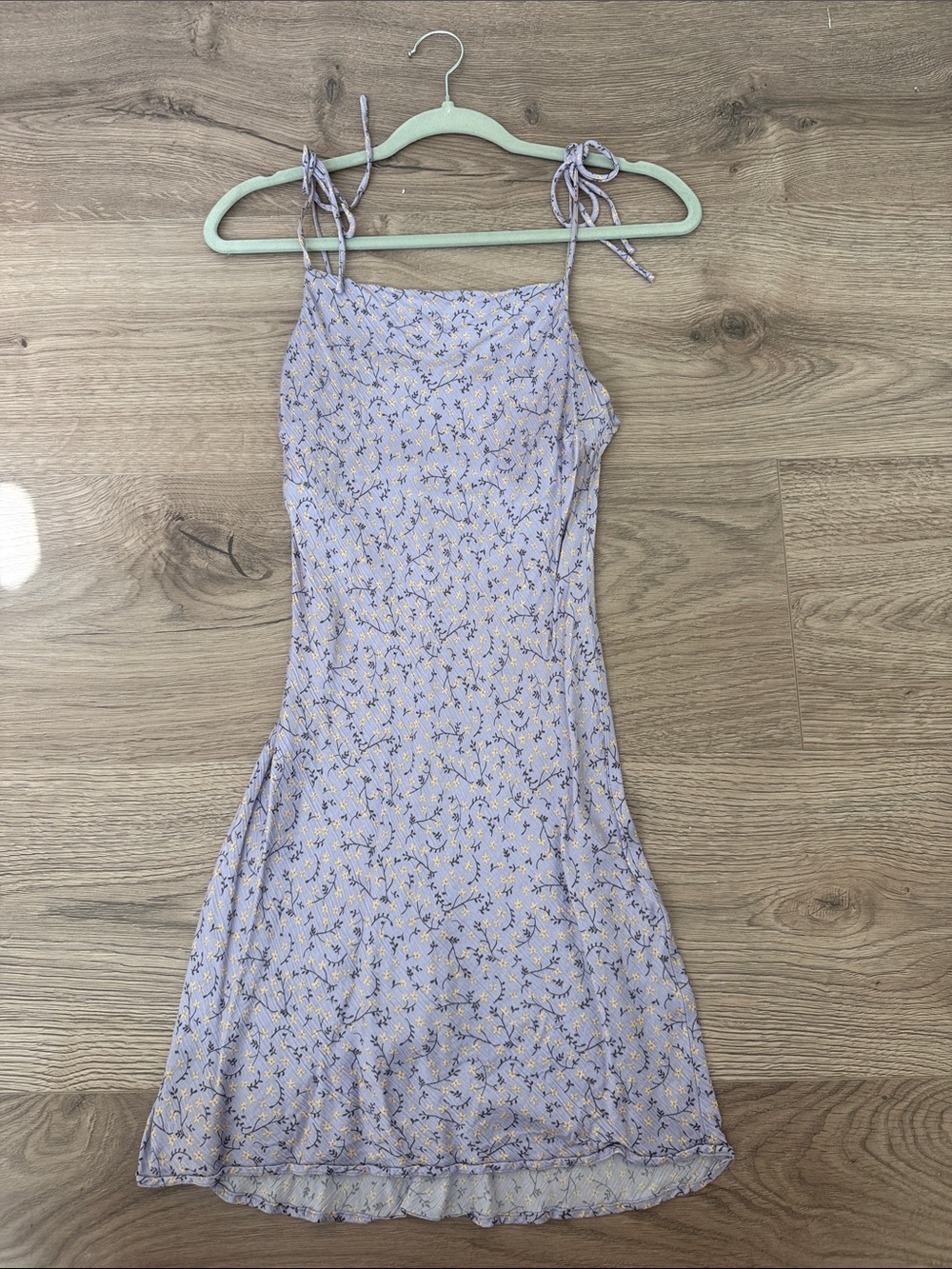 Zara Lavender Floral Tie-Shoulder Mini Dress
